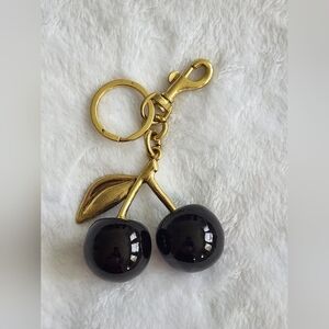 Black Cherry with Gold Stem And Hardward Keychain Beautiful Bag Charm